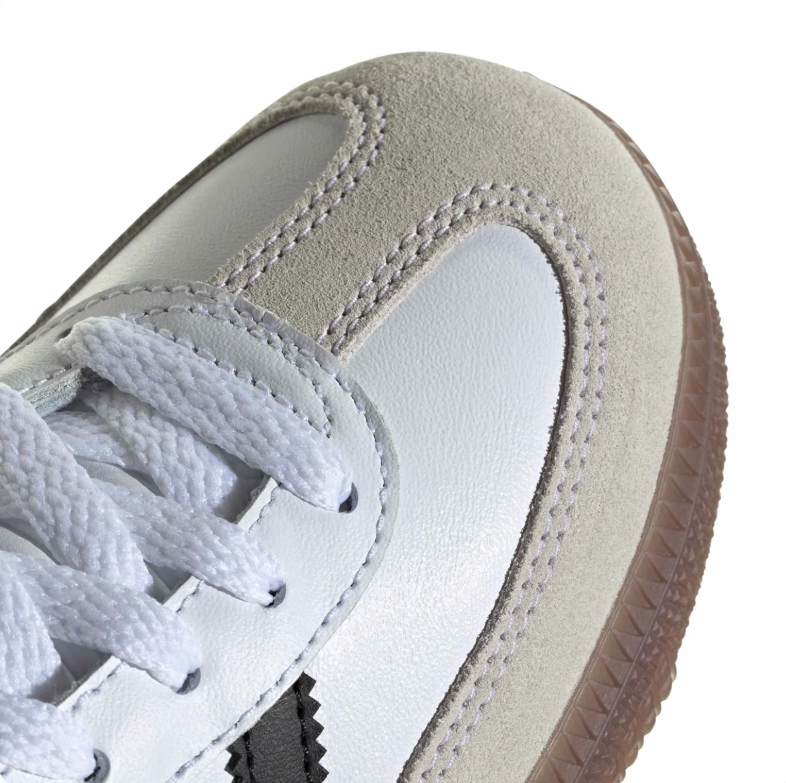 adidas Samba White and Black Sneakers with Gum-Colored Sole