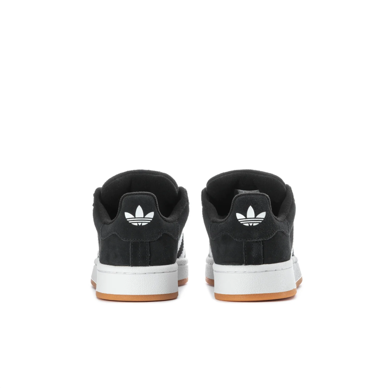 adidas Campus Black and White Low-Top Sneakers with Gum-Colored Outsole