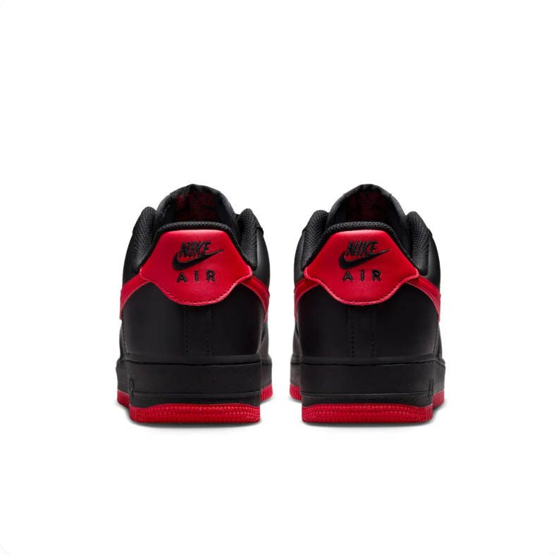 Nike Air Force 1 Black and Red Low-Top Sneakers