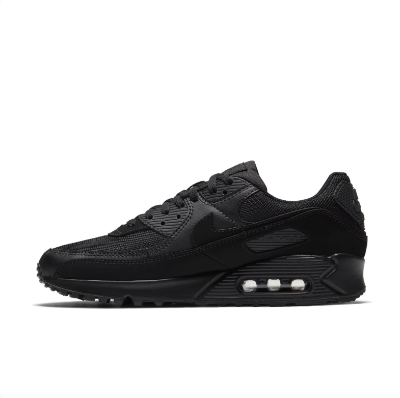 Nike All-Black Low-Top Sneakers with Visible Heel Air Window