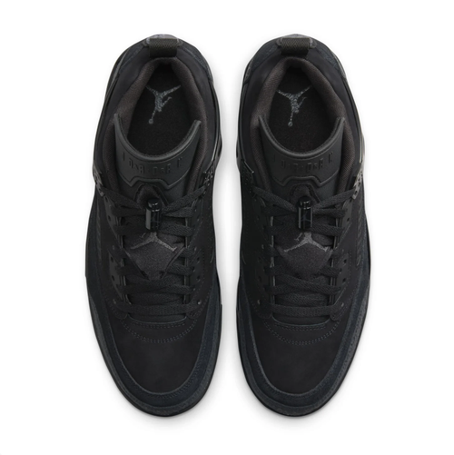 Jordan All-Black Sneakers with Textured Overlays and Visible Heel Window