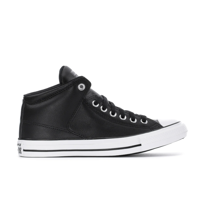 Converse All Star Black High-Top Sneakers with White Toe Cap and Sole