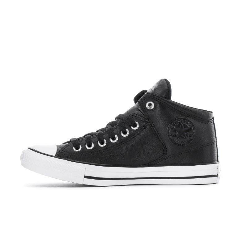 Converse All Star Black High-Top Sneakers with White Toe Cap and Sole