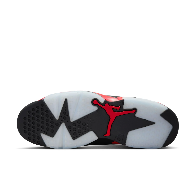 Jordan Black and Red High-Top Sneakers with Icy Blue Sole Accents