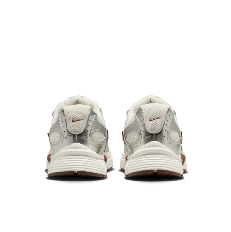 Nike Cream and Metallic Silver Sneakers with Brown Accents