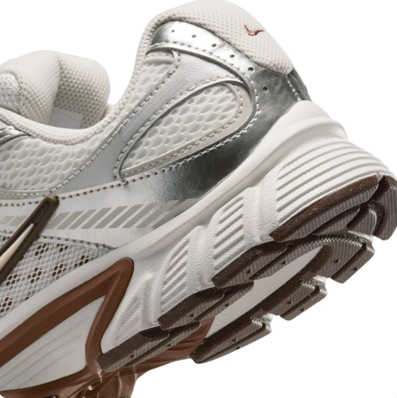 Nike Cream and Metallic Silver Sneakers with Brown Accents
