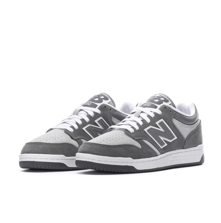 New Balance 480 Grey and White Low-Top Sneakers