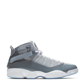 Jordan Grey and White High-Top Sneakers with Ice-Blue Sole