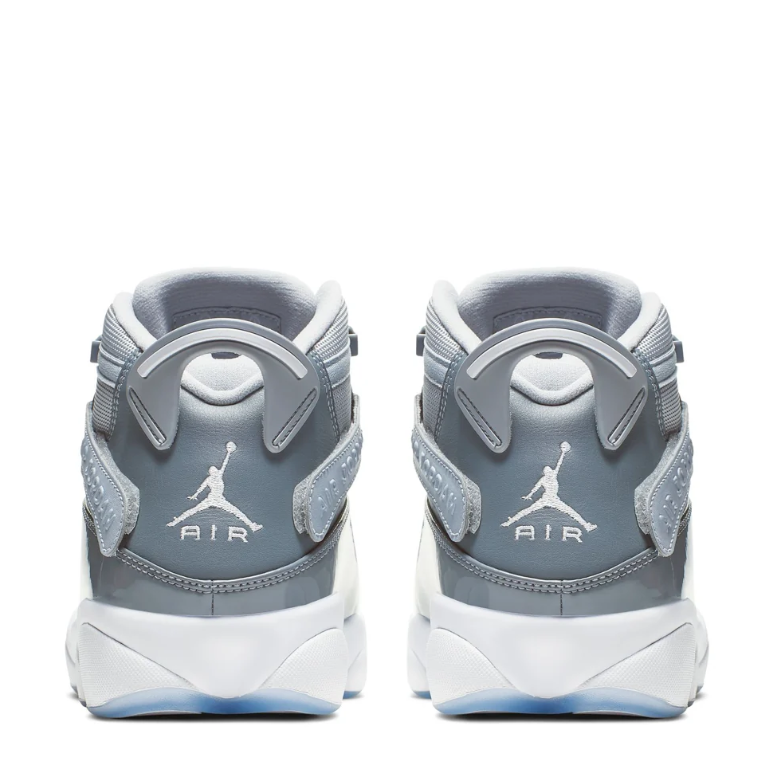 Jordan Grey and White High-Top Sneakers with Ice-Blue Sole