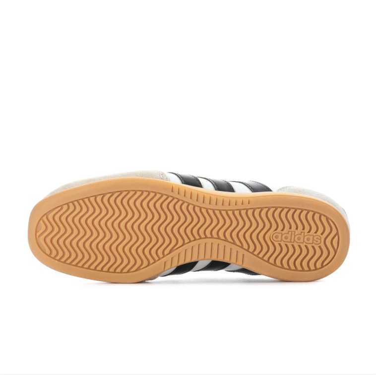 Adidas White and Black Cross-Strap Ballet Flats with Gum Sole