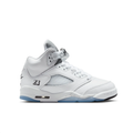Jordan White High-Top Sneakers with Black Details and Ice-Blue Sole