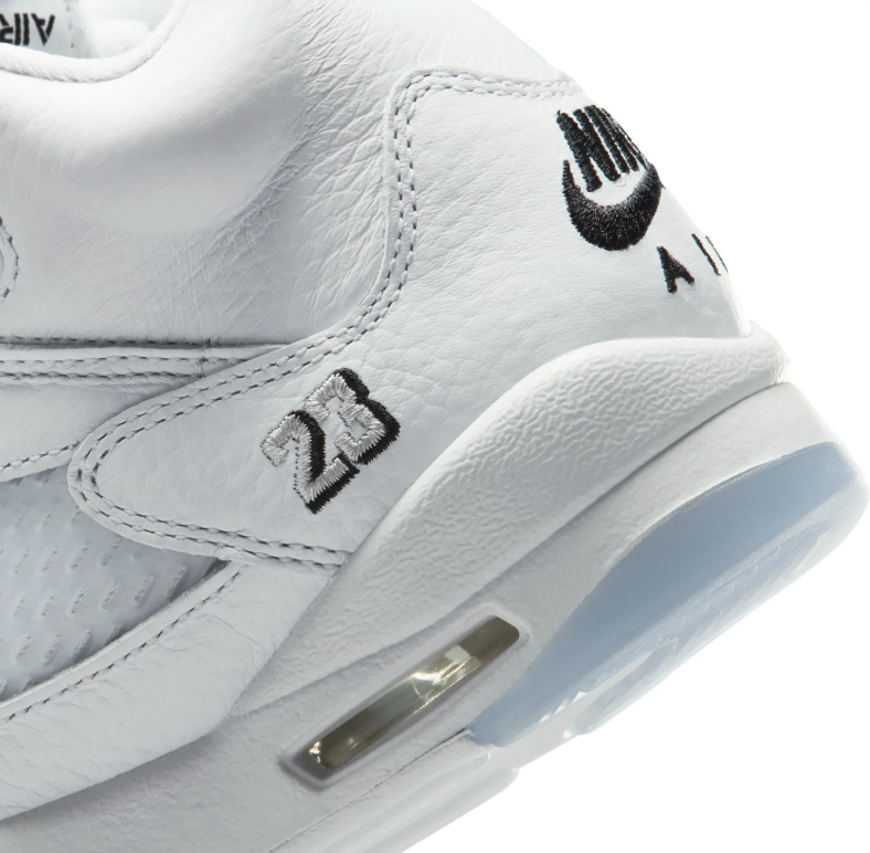 Jordan White High-Top Sneakers with Black Details and Ice-Blue Sole