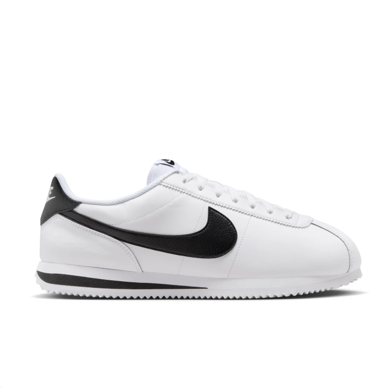 Nike White and Black Low-Top Sneakers with Herringbone Sole