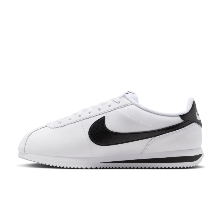 Nike White and Black Low-Top Sneakers with Herringbone Sole