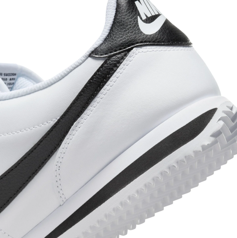 Nike White and Black Low-Top Sneakers with Herringbone Sole