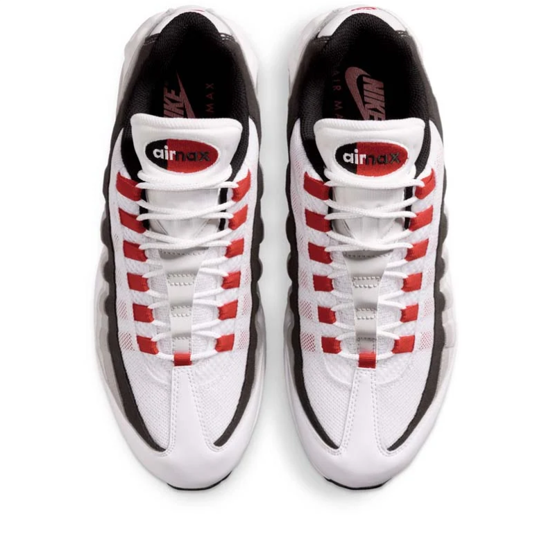 Nike Air Max White, Grey and Black Low-Top Sneakers with Red Accents