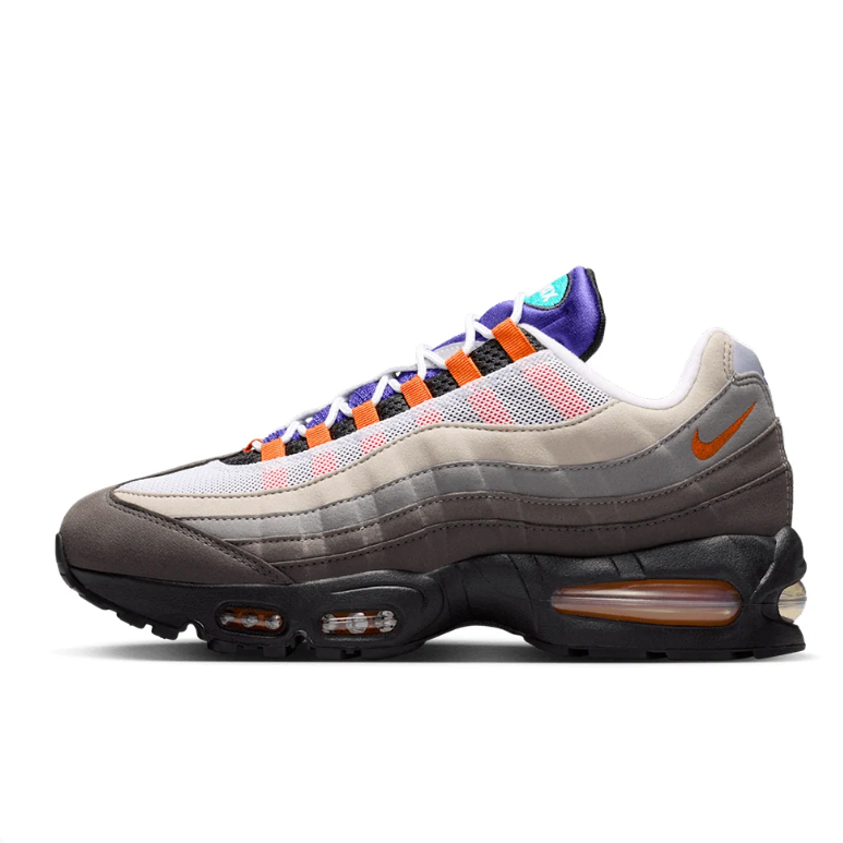 Nike Air Max Grey Low-Top Sneakers with Mismatched Multicolor Accents