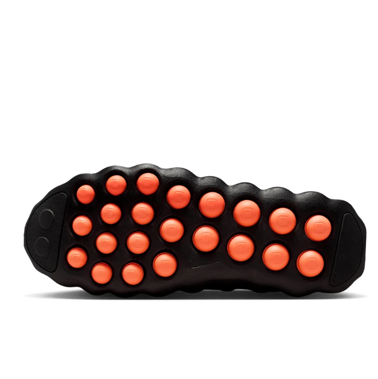 Nike Black Low-Top Sneakers with Orange Sole Pods and Silver Swooshes