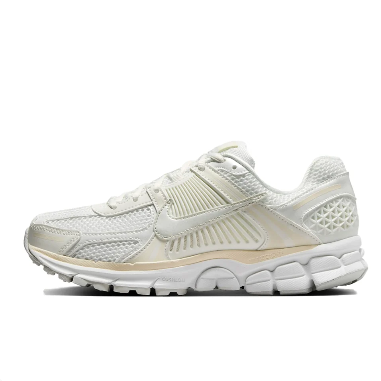 Nike White and Ivory Low-Top Sneakers with Lattice Heel and Segmented Sole