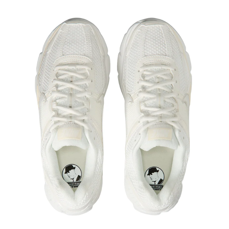 Nike White and Ivory Low-Top Sneakers with Lattice Heel and Segmented Sole