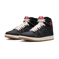 Jordan Black High-Top Sneakers with Contrast Stitching and Red Details