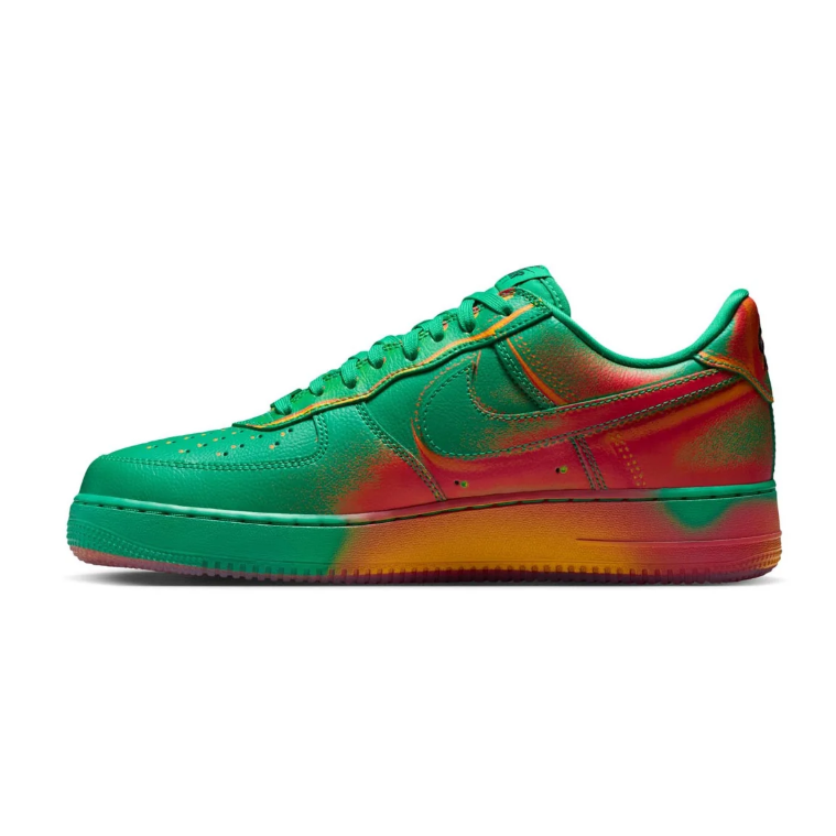 Nike Air Force 1 Low Sneakers – Green with Red and Yellow Accents