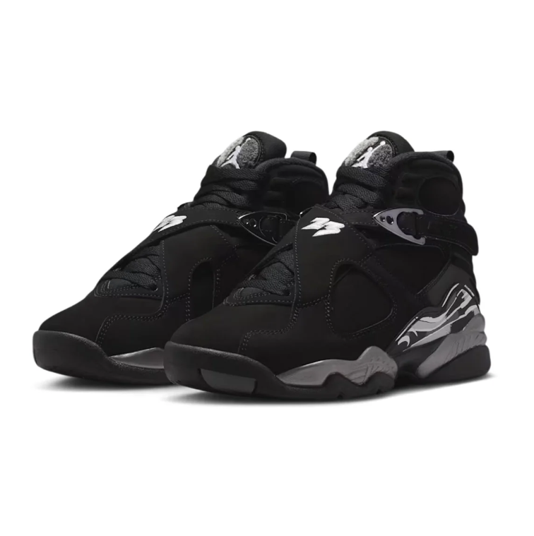Jordan Black High-Top Sneakers with Cross Straps and Grey Graphic Details
