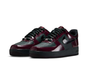 Nike Air Force 1 Burgundy and Dark Green Low-Top Sneakers with Glossy Panels